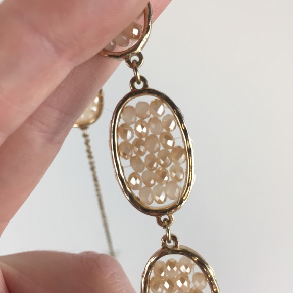 Pretty Gold Tone Peachy Beaded Necklace - Picture 4 of 6